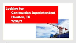 Construction Superintendent Houston 072017 