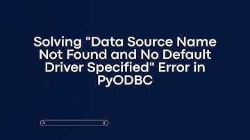 Solving "Data Source Name Not Found and No Default Driver Specified" Error in PyODBC