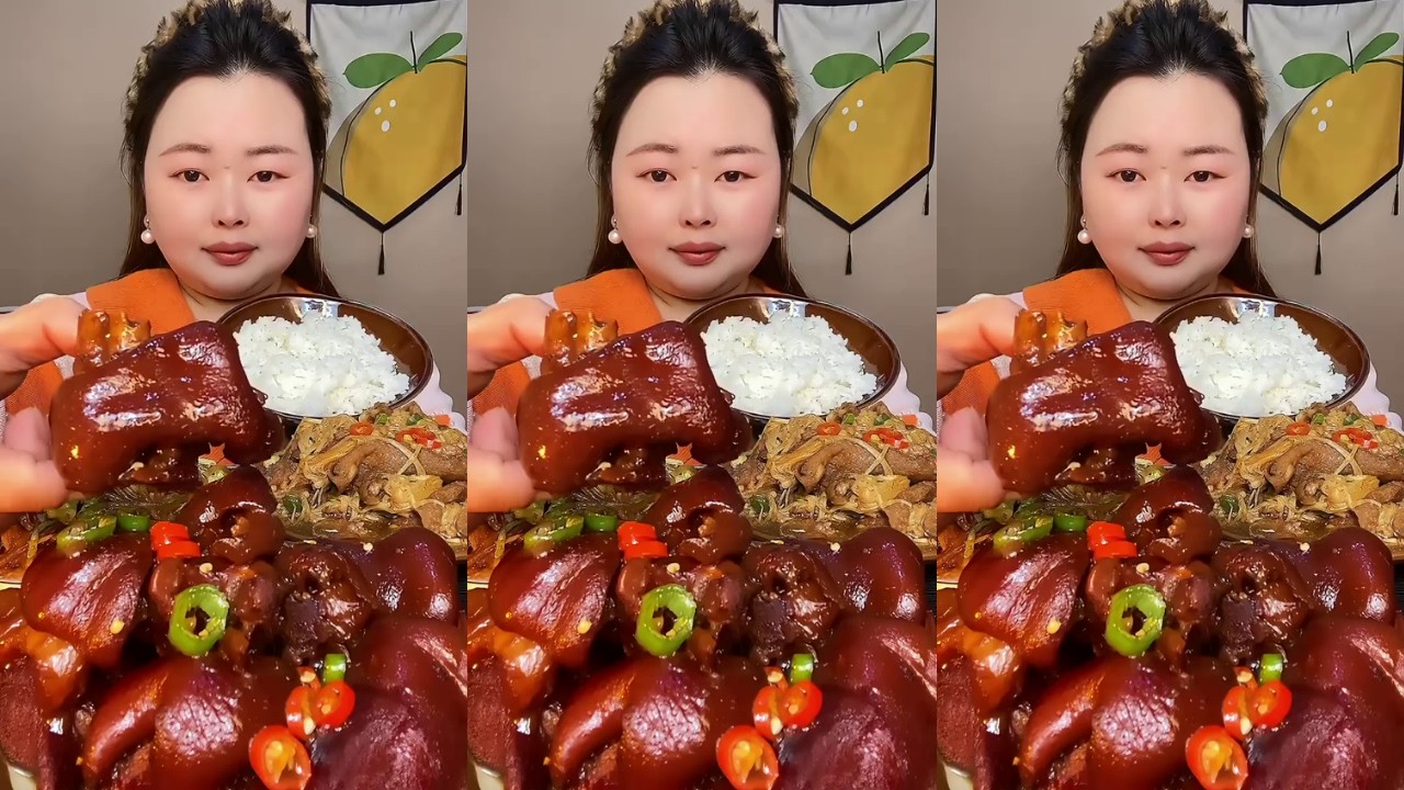 Rural ASMR Enjoy Eating Braised Pig’s Trotter and Pork Belly, Super Delicious Eating Show🔥🍖