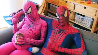 SPIDERMAN   PINK SPIDERGIRL Pregnant in Real Life  Spiderbaby is Born  Fun Superhero Movie720P HD