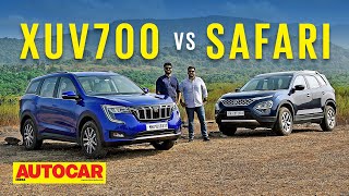 Mahindra XUV700 vs Tata Safari - The big battle of the big Indian SUVs | Comparison | Autocar India