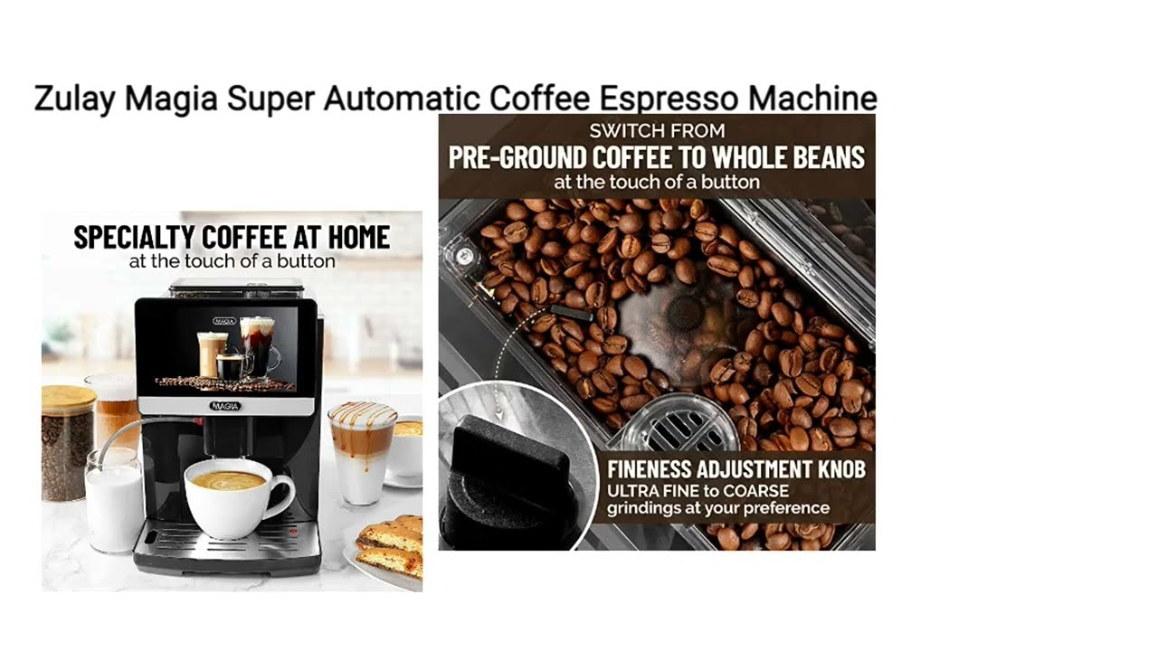 Zulay Magia Super Automatic Espresso Machine with Grinder - Coffee Maker  with Milk Frother & Insulated Milk Container - Cappuccino & Latte Machine -  Touch Scree… [Video] [Video] in 2023