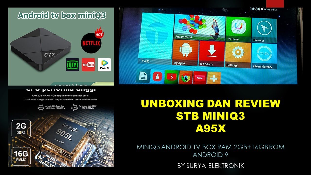 UNBOXING DAN REVIEW SMART TV BOX STB MINIQ3 - YouTube