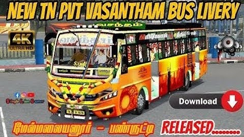 NEW VASATHAM BUS LIVERY / NO PASSWORD 🔑 / SK GAMING TAMIL /
