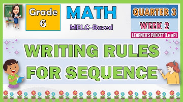 MATH 6 QUARTER 3 WEEK 2 WRITING RULES FOR SEQUENCE | MELC-BASED