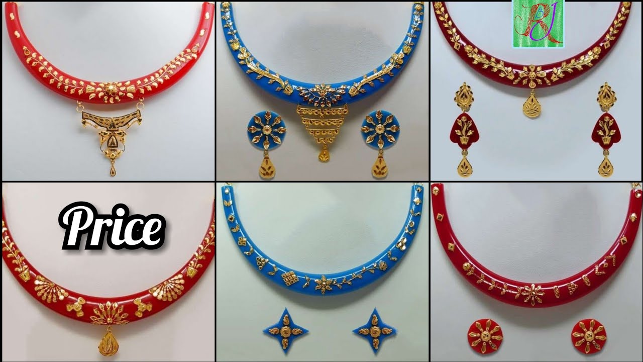 gold pasting necklace designs with 