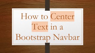 How to Center Text in a Bootstrap Navbar