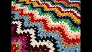 картинка: Ответы на вопросы. Плед узором ЗИГЗАГ на основе БАБУШКИНОГО КВАДРАТА.