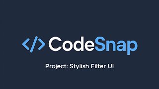 Build a Stylish Filter System with HTML, CSS & JavaScript 💡 | UI Design Tutorial