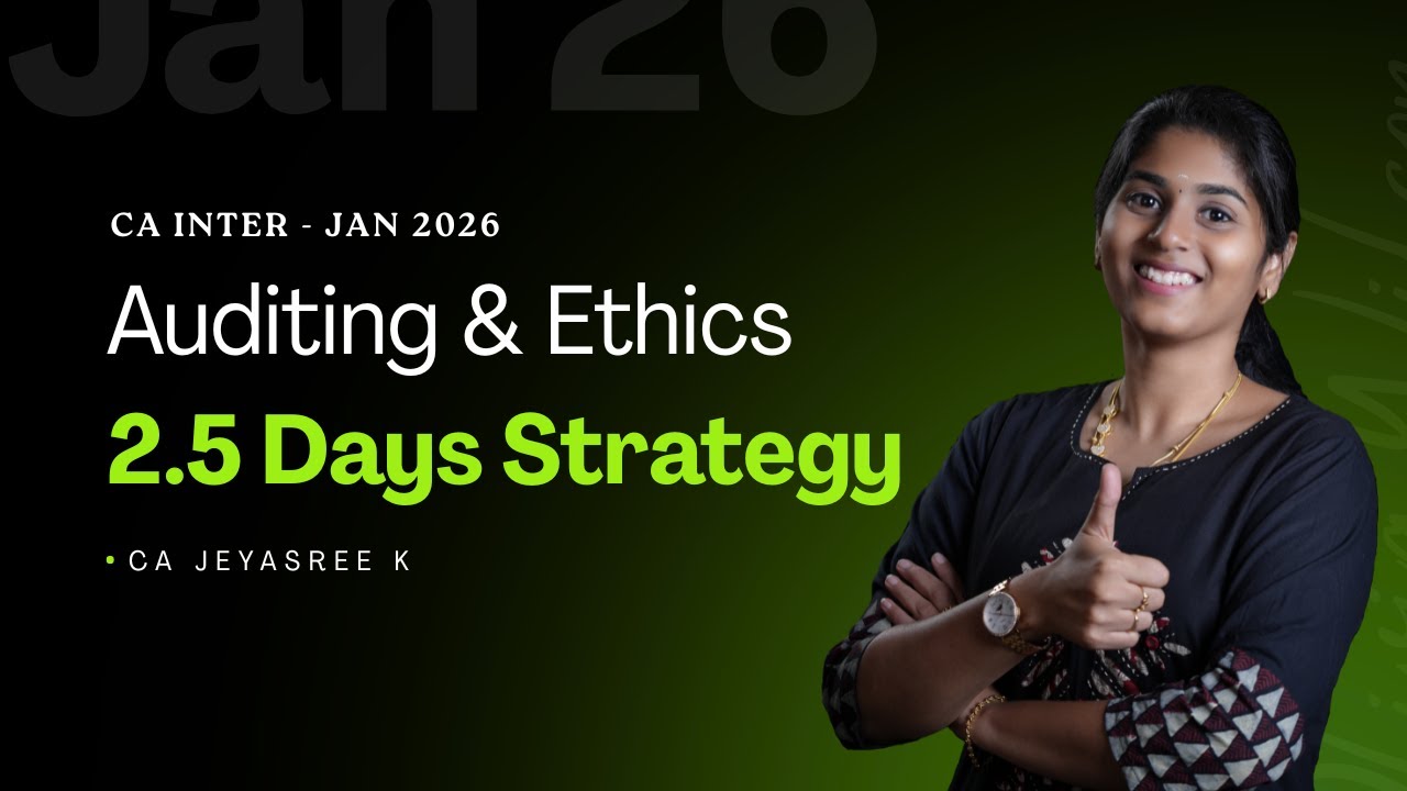 CA INTER - AUDITING AND ETHICS - JAN 2026 - 2.5 DAYS STRATEGY - CA ...
