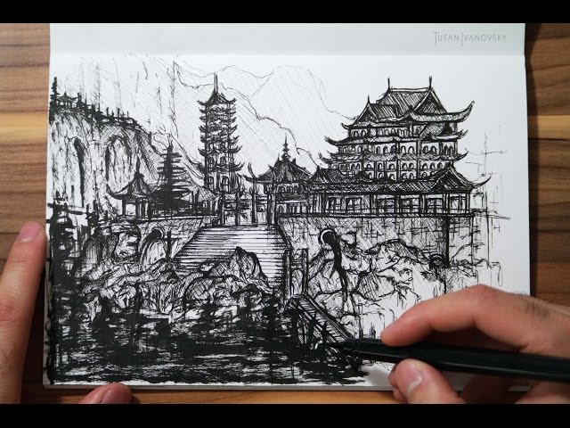 Chinese Ink Tutorial Printable Chinese Pen And Ink Drawings