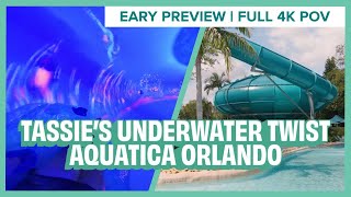 NEW Tassie's Underwater Twist POV | Aquatica Orlando New Water Slide 2024