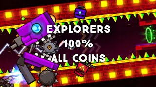 Explorers 100% (Medium Demon) All Coins By SwitchStepGDYT & MATHICreatorGD