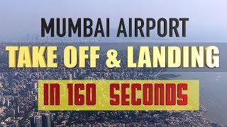 MUMBAI AIRPORT 2020 Take off and Landing | India | 160 seconds  | Full HD | Location names