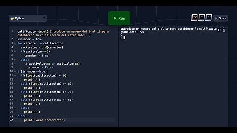 Calificación numérica en letras con Python