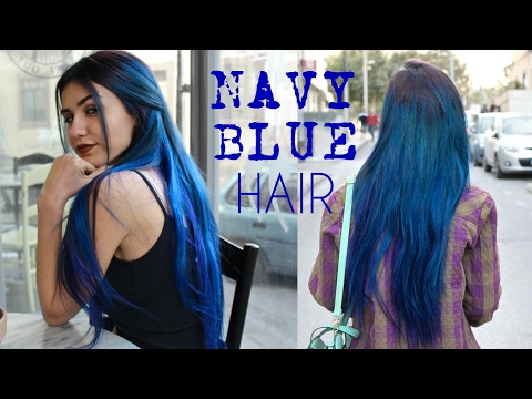 DYEING MY HAIR NAVY BLUE | Metallic Long Blue Hair | Stella