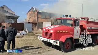 Жилые дома пострадали во время пожара в селе Дзержинское Кировского района