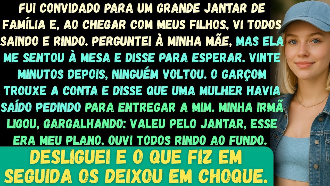 Fui convidado para um grande jantar de família; cheguei com meus filhos e vi todos reunidos...
