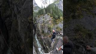 Canyon Swing in Glacier Canyon, Switzerland. Scary? YES! #grindelwaldswitzerland #getlostnow 