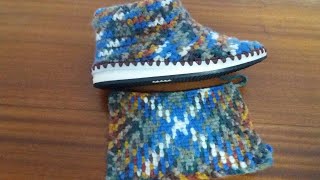 كروشيه هاف بوت نسائى للخروج How to crochet adult slippers
