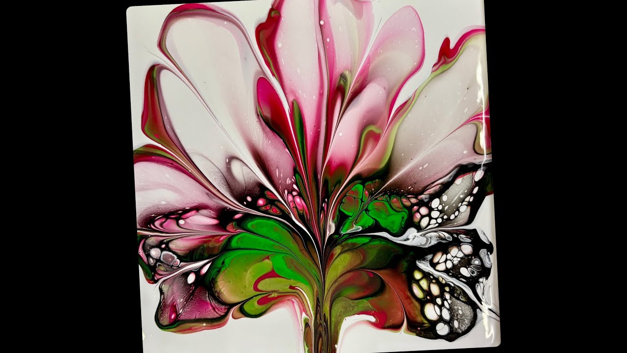 (1580) Beautiful Simplistic Bloom, Acrylic Paint Pouring - YouTube