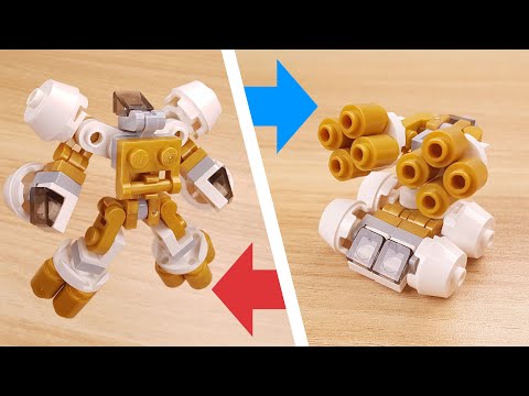 How to build mini LEGO anti-aircraft gun transformer mech - Panzer X