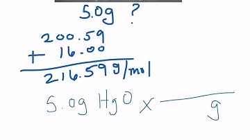 Stoichiometry - Decomposition of Mercury II Oxide Example