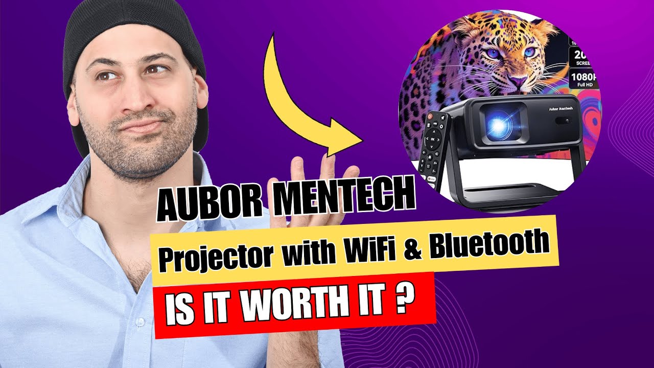 Projector with WiFi and Bluetooth, Support Decoding Projector 4K, 1200 ANSI 180° Rotatable