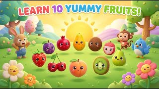 Learn 10 Yummy Fruits For Kids Fun Preschool Educational Video