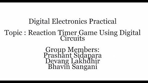 Reaction Timer Game Using Digital Logic Circuit