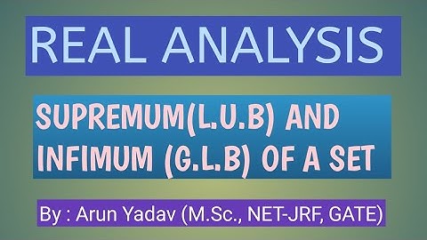 Topology of Real Numbers | Supremum and Infimum of a Set | CUCET | IIT-JAM | NET-JRF