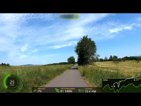 45 minute Fat Burning Virtual Cycling Workout with Cadence and Speed Display 4K