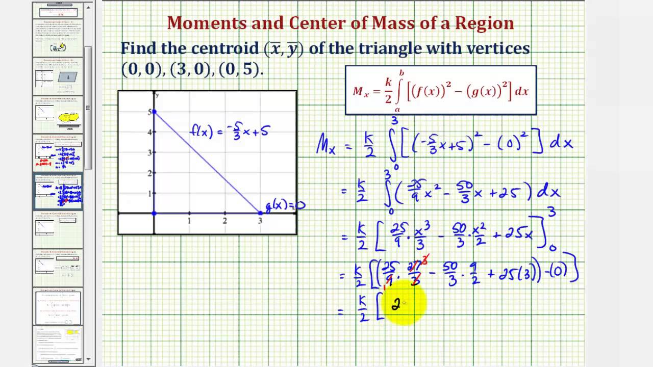 Calculate The Centroid Or Center Of Mass Of A Region Video Lessons Examples Step By Step Solutions