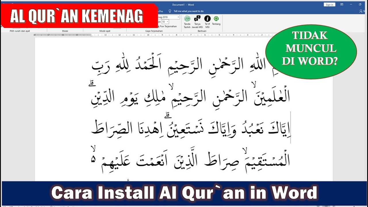 Cara Install Al Qur an In Word Kemenag YouTube Cara install al qur an in word kemenag youtube