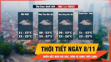 Thời tiết ngày 8/11: Miền Bắc mưa rải rác, đêm và sáng trời lạnh. Nam Bộ có mưa rào | Thời sự