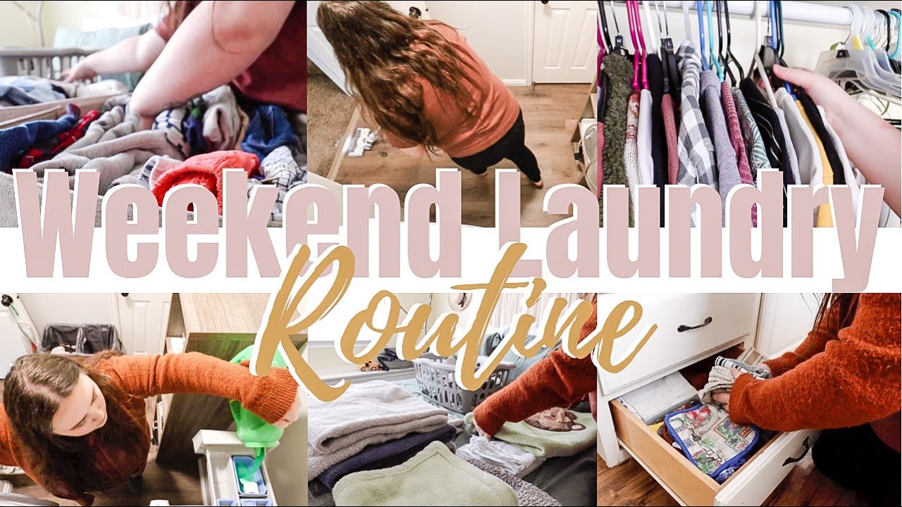 WEEKEND LAUNDRY ROUTINE | LOTS OF LAUNDRY TO GET DONE!