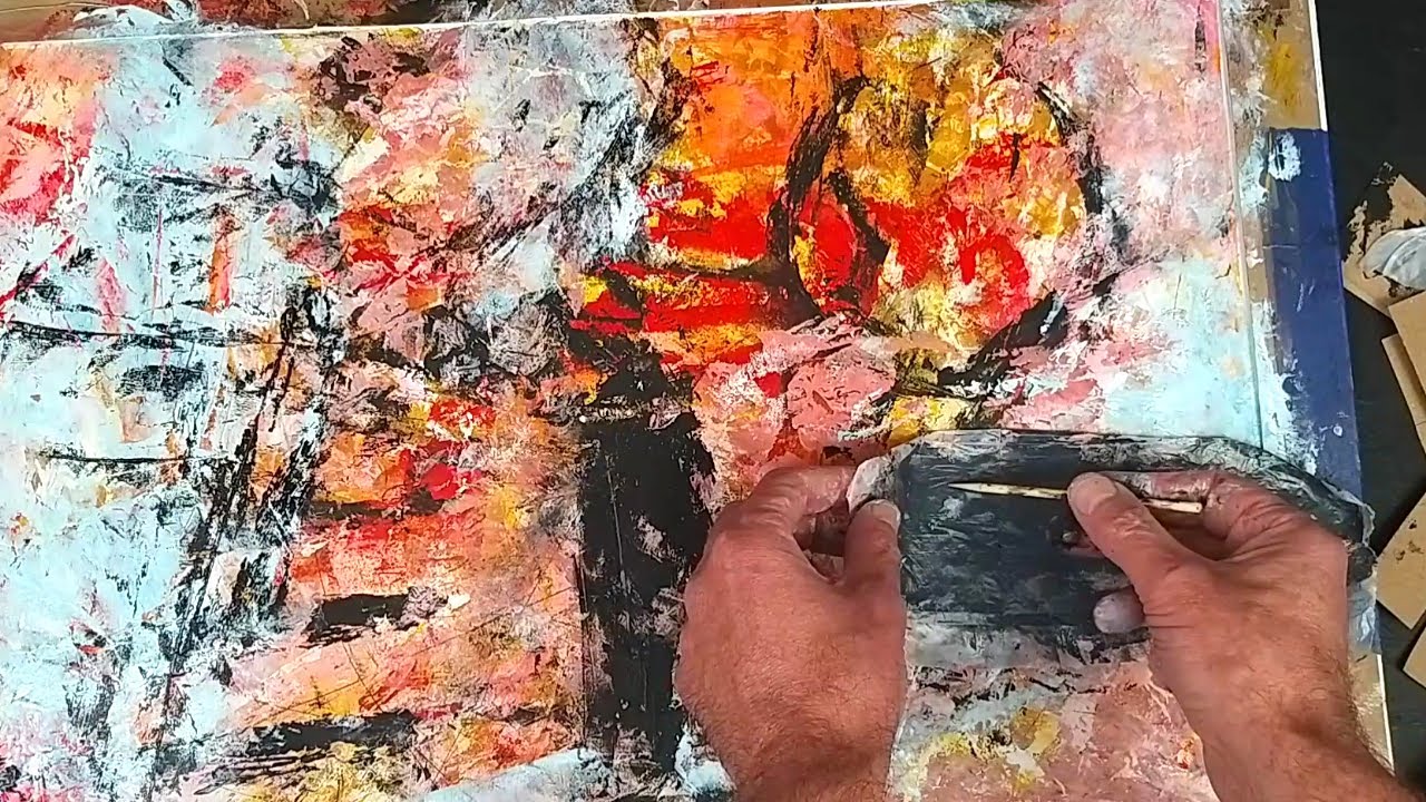 Monoprinting with acrylic paint