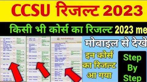 ccsu result 2023 kaise dekhe | how to check ccs university result 2023 | ccsu ka result kaise dekhe