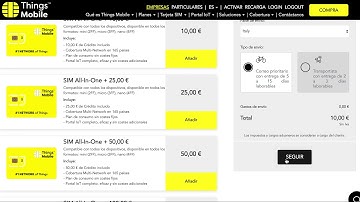 Things Mobile: Cómo comprar una tarjeta SIM IoT (Mini 2FF, Micro 3FF, Nano 4FF) con 10 € de crédito