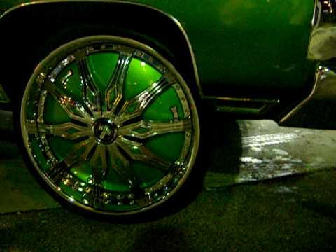 AceWhips.NET-, Candy, green, Chevy, Donk, on, 26, dub, famous, floaters, au...