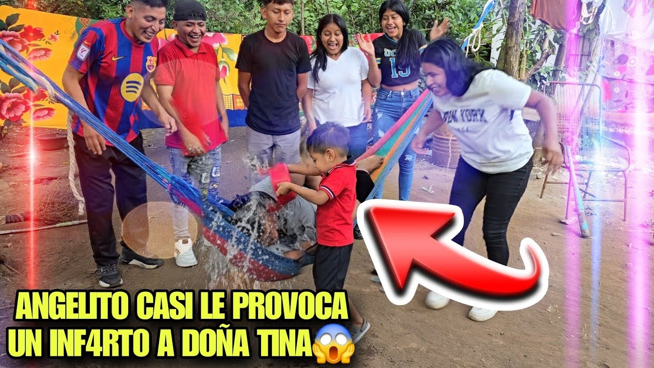 ANGELITO Baño A DOÑA TINA Al Quedarse Bien Dormida😂Su Primer Broma Del Año😱Lo Mas Lindo Que Veras😍