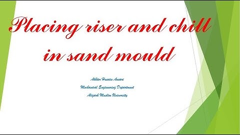 Placing riser and chill in sand mould