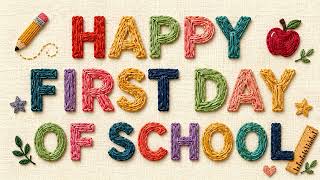 Happy First Day of School Colorful Fall Classroom Art 4K Samsung Frame TV Art