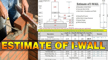 Estimate of I-Wall in URDU | Quantity Surveying and Estimation | Qty Surveyor | Civil Engineering