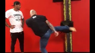 Joe Rogan Kicks Harder Than Kickboxer Joe Schilling On Kicking Machine