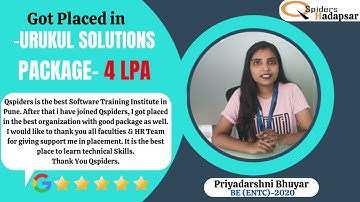 QSPIDERS/JSPIDERS HADAPSAR STUDENT GOT PLACED AS TRAINEE ENGINEER, CONGRATULATIONS PRIYDARSHNI