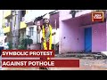 9-year-old girl, dressed as Durga, walks on potholes in Hubballi trying to bring attention to apathy