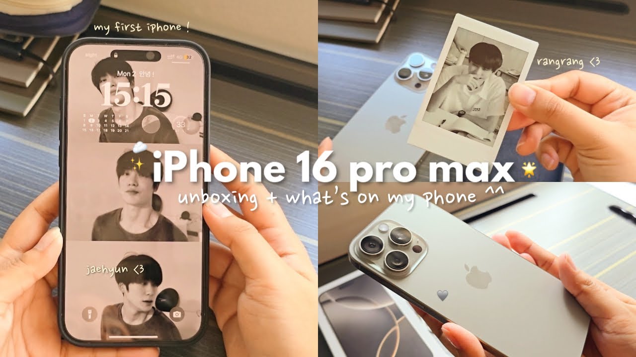 ☁️ from samsung to *first* iphone! 🌟 unboxing iphone 16 pro max 1 TB + what’s on my phone? 📦📱