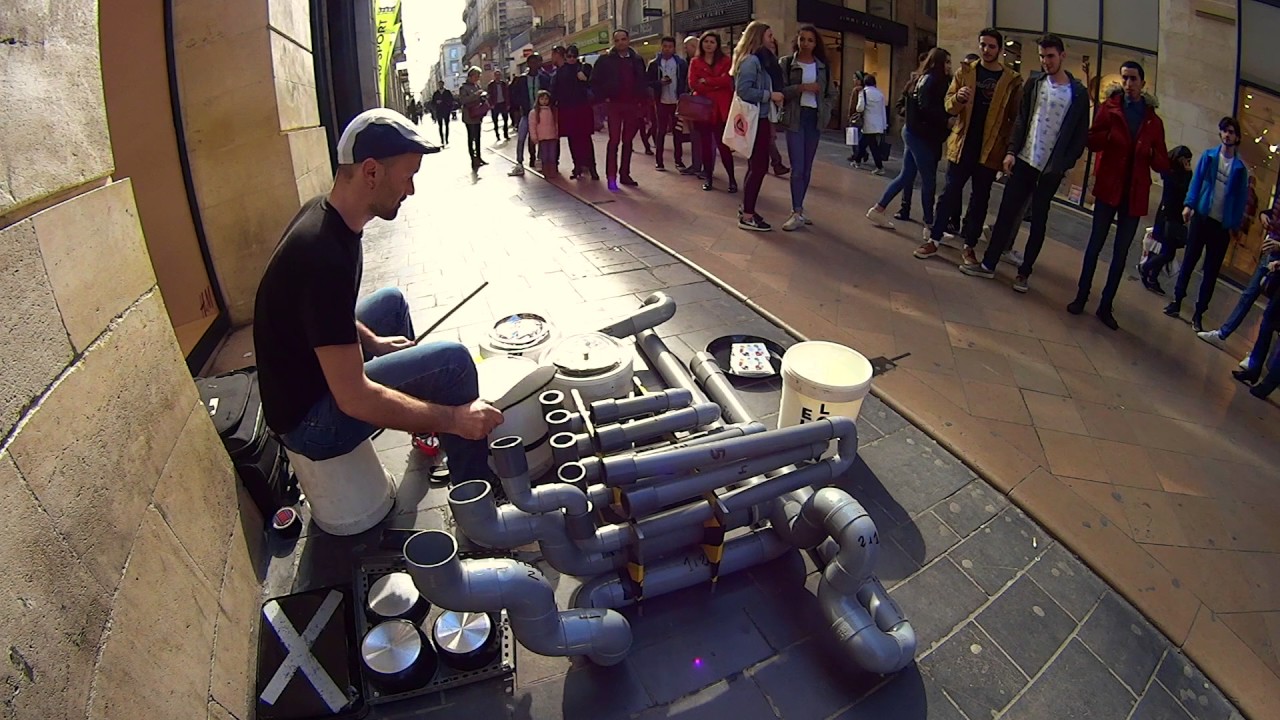 Street Musician Performer Bucket Pipe Drummer / EL LOREN YouTube