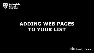 Adding web pages to your list